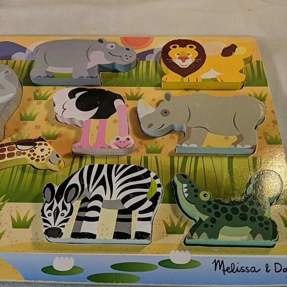 Melissa & Doug 4 Lot Wooden Sound Puzzles Safari Vehicle Farm Animals Latches - Picture 14 of 16